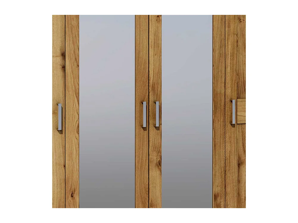 Spiegeltüren Kleiderschrank in Wildeichefarben 4 türig