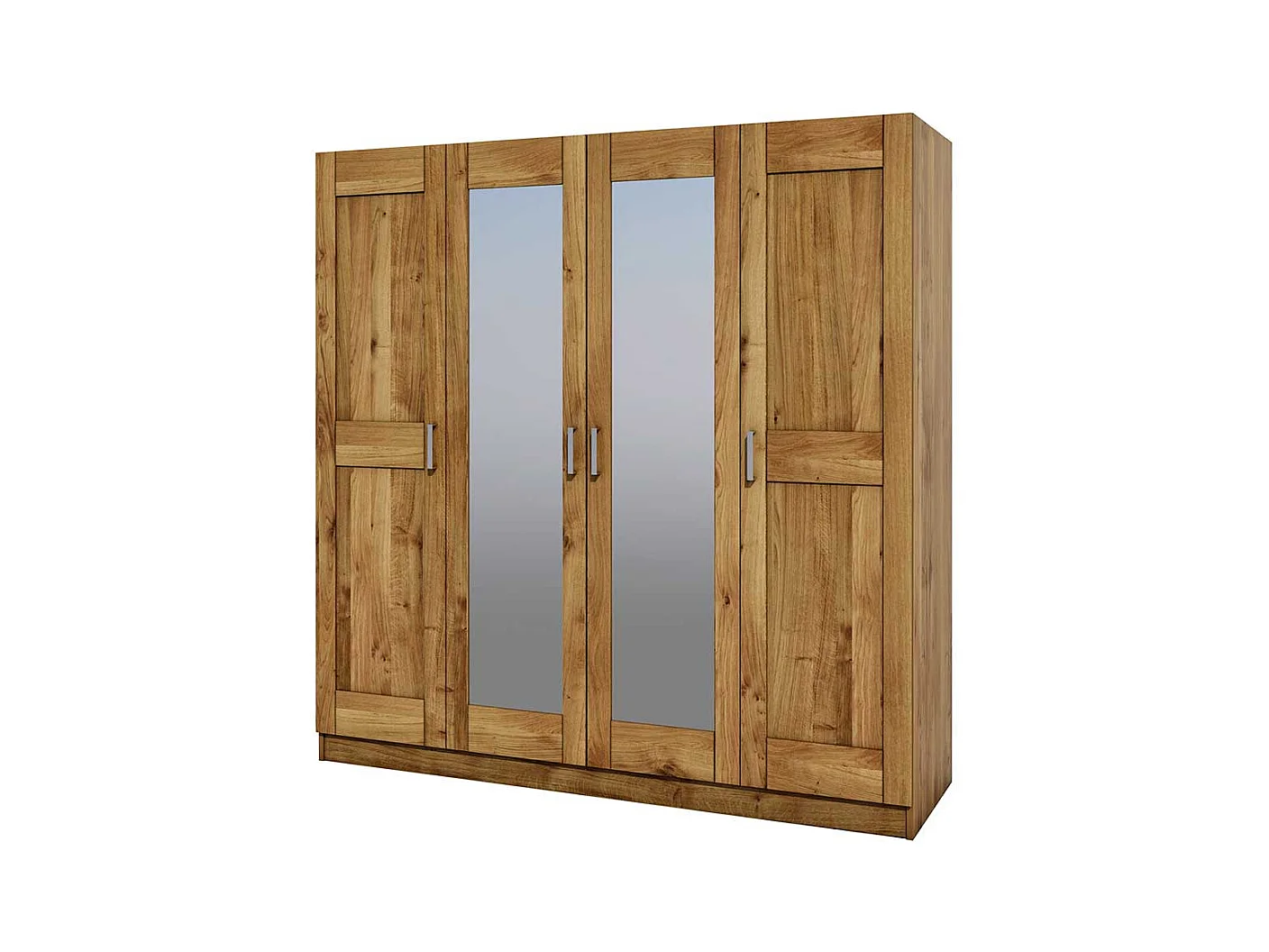 Spiegeltüren Kleiderschrank in Wildeichefarben 4 türig