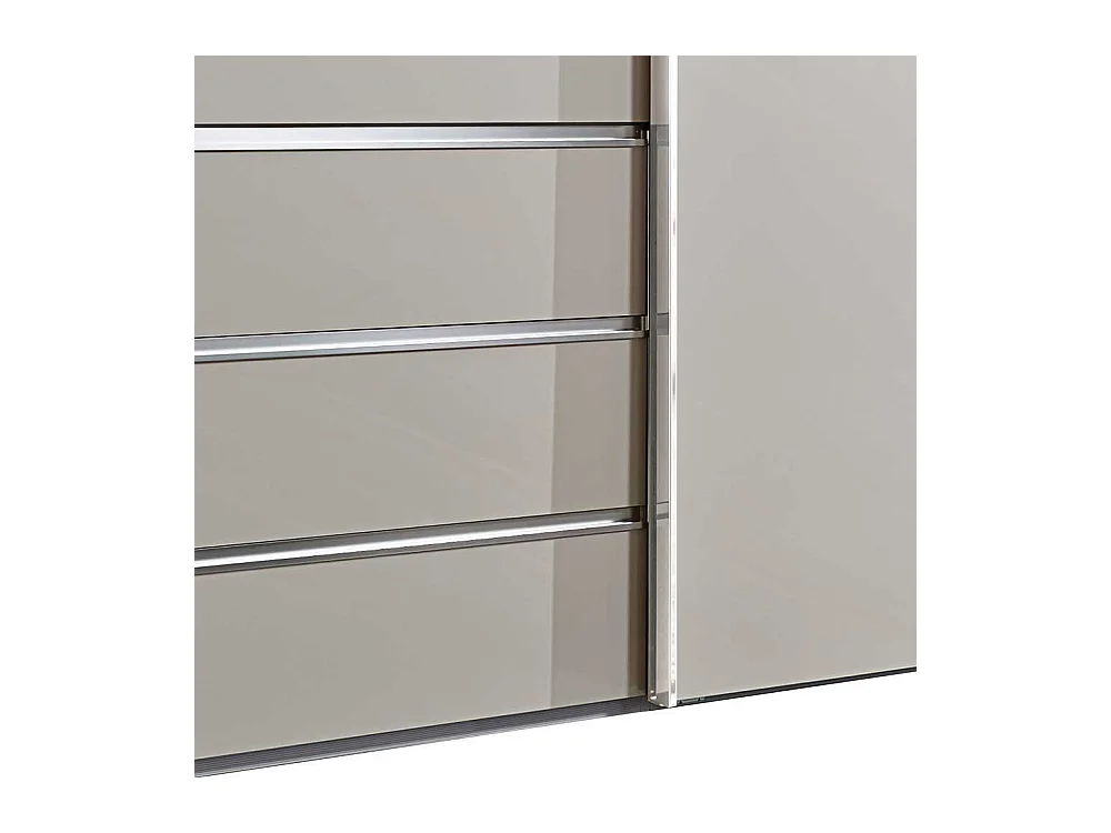 Schwebetüren Kleiderschrank in Beige Schubladen