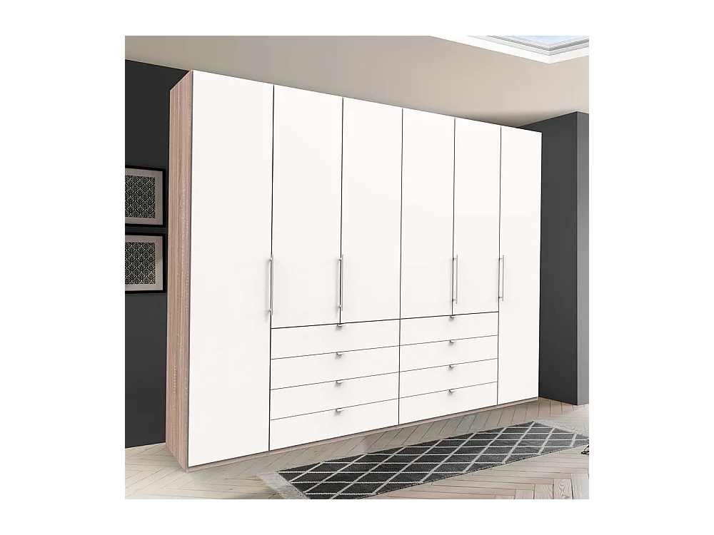 Luxus Schlafzimmerschrank in Weiß Eiche Sägerau