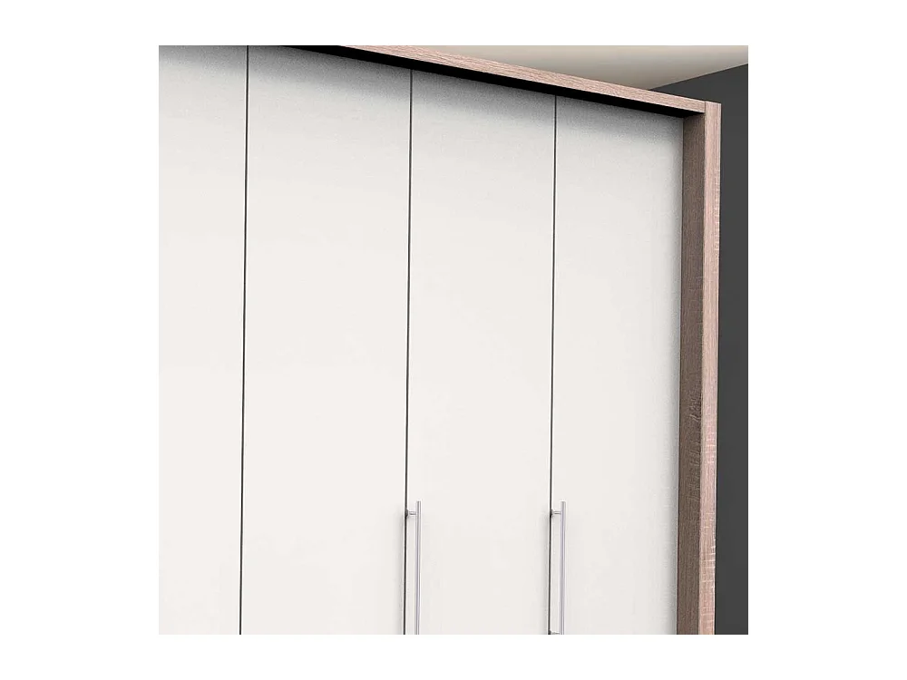 Luxus Schlafzimmerschrank in Weiß Eiche Sägerau