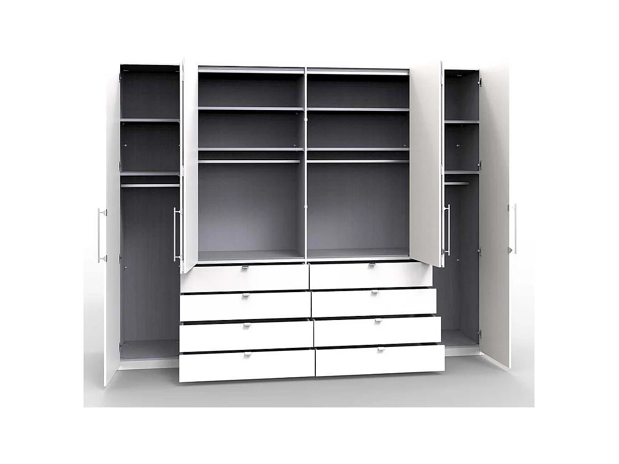 Luxus Schlafzimmerschrank in Weiß Eiche Sägerau