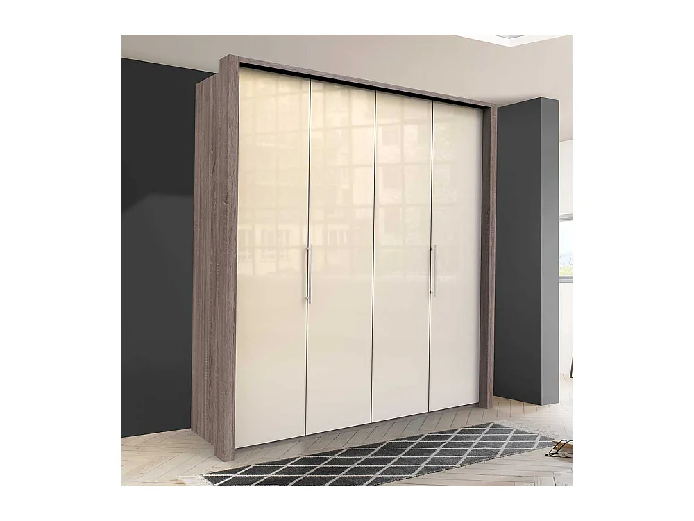 Kleiderschrank Jugendzimmer mit Falttüren Front glasbeschichtet