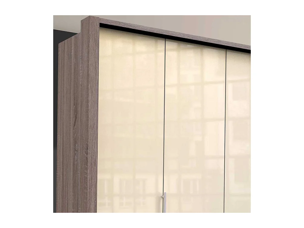 Kleiderschrank Jugendzimmer mit Falttüren Front glasbeschichtet