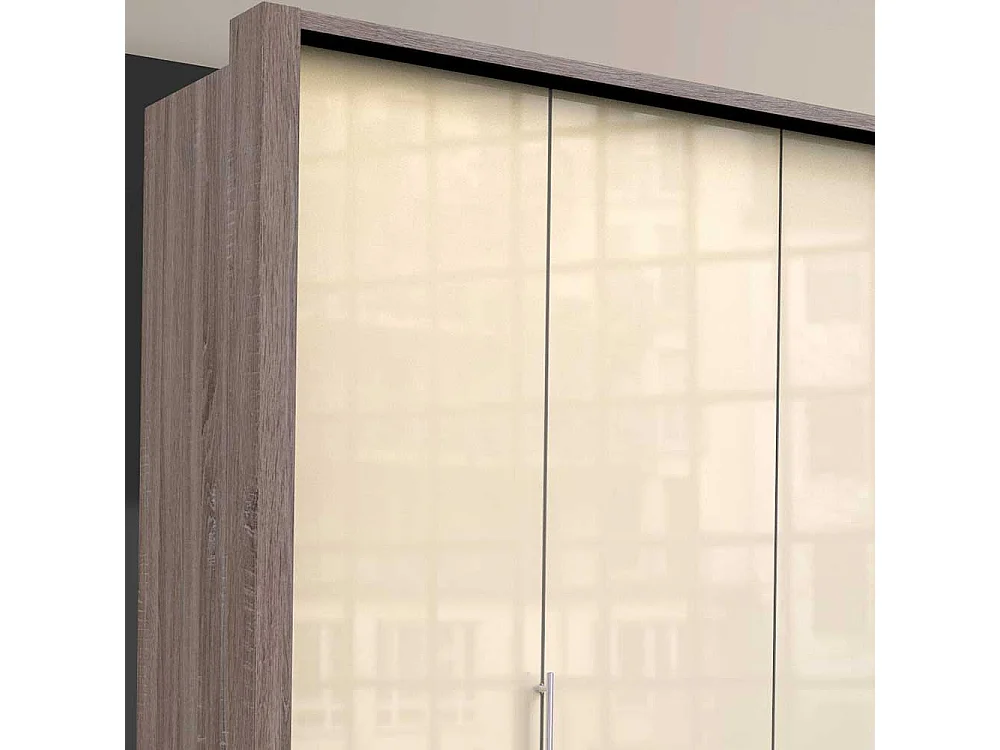 Kleiderschrank Jugendzimmer mit Falttüren Front glasbeschichtet