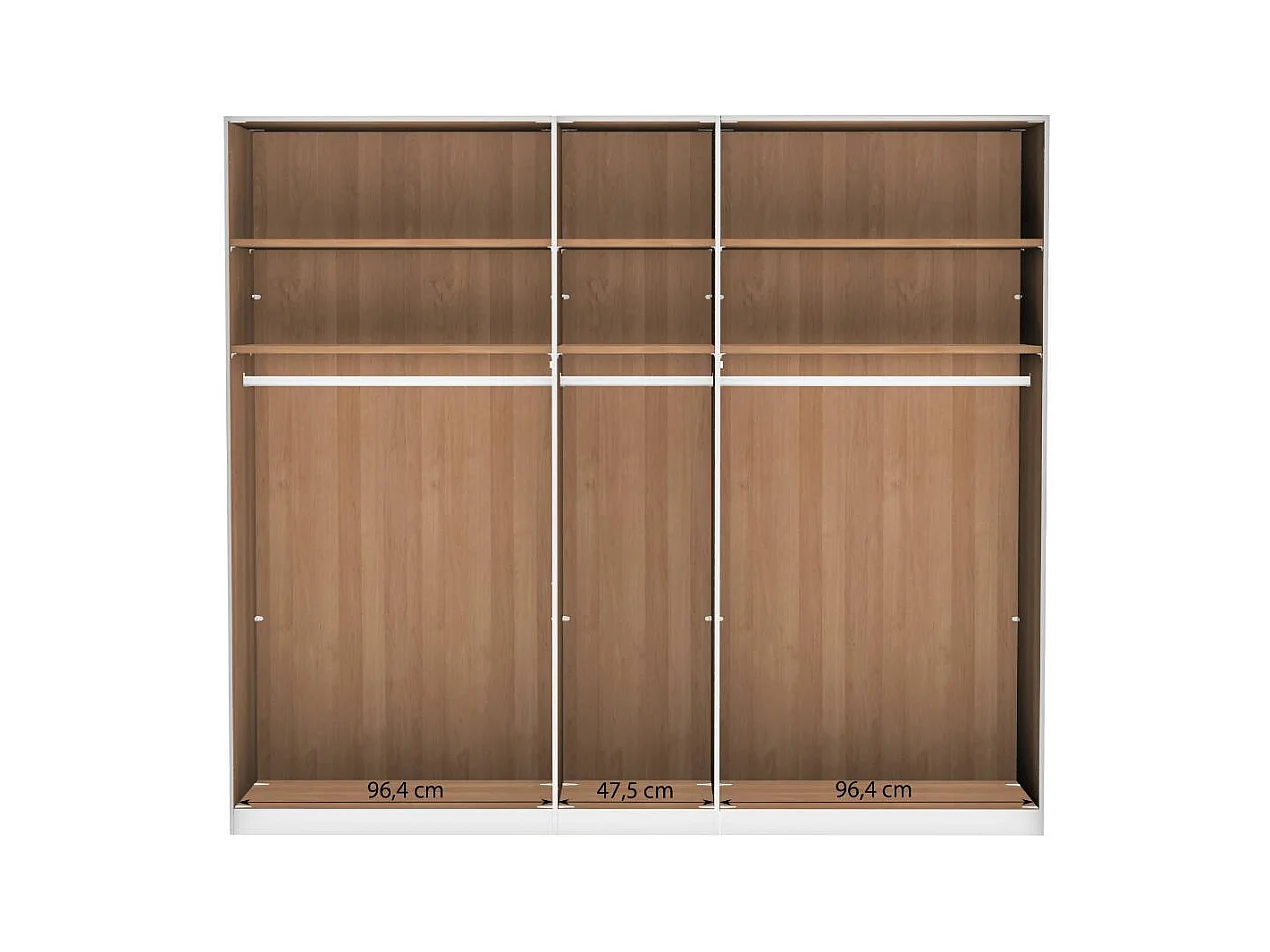 Schlafzimmerschrank Drehtürenkleiderschrank in Champagner & Erle mit Metallgriffen