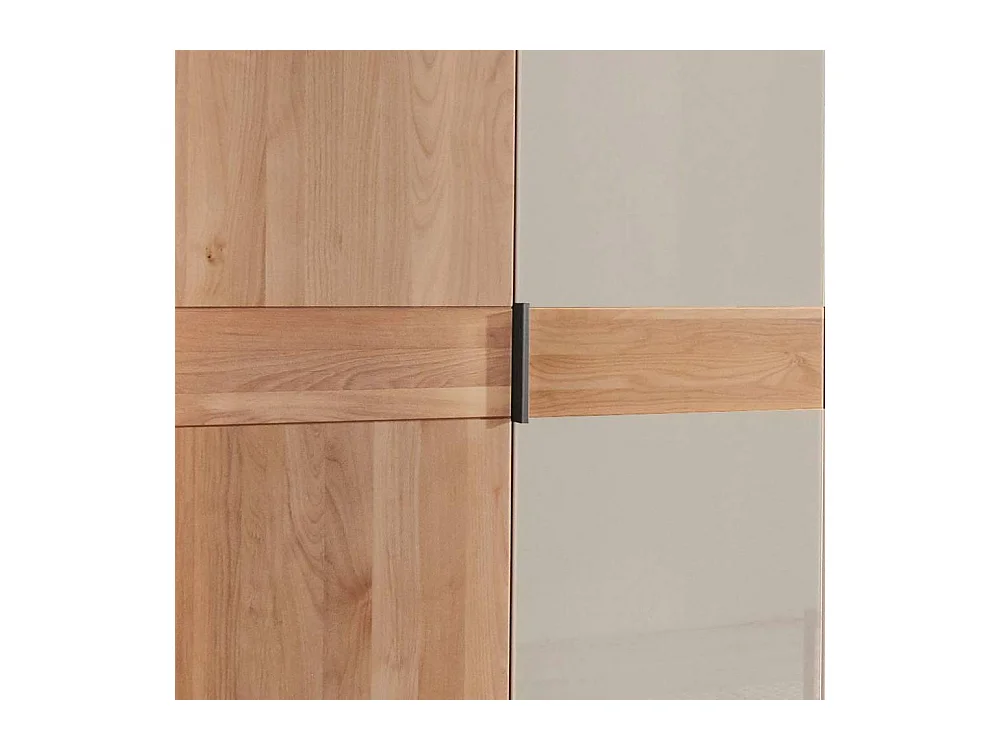 Schlafzimmerschrank Drehtürenkleiderschrank in Champagner & Erle mit Metallgriffen