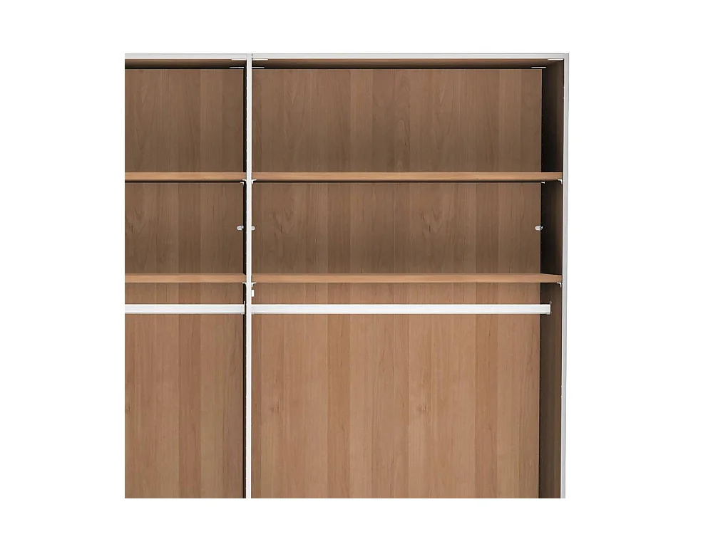 Schlafzimmerschrank Drehtürenkleiderschrank in Champagner & Erle mit Metallgriffen