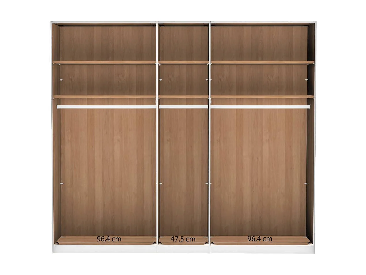 Schlafzimmerschrank Drehtürenkleiderschrank in Champagner & Erle mit Metallgriffen