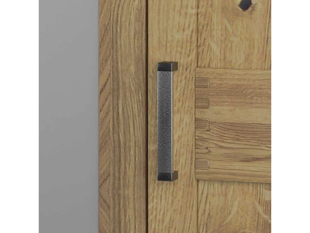 Kleiderschrank Massivholz Holzkleiderschrank mit Spiegeln und zwei Schubladen