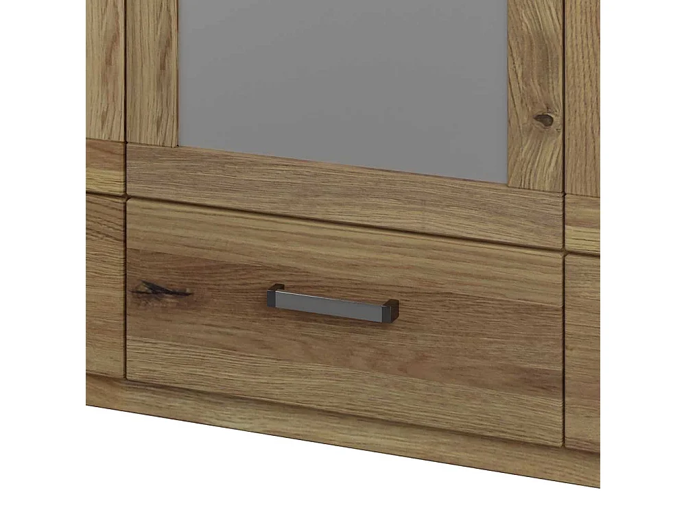 Kleiderschrank Massivholz Holzkleiderschrank mit Spiegeln und zwei Schubladen