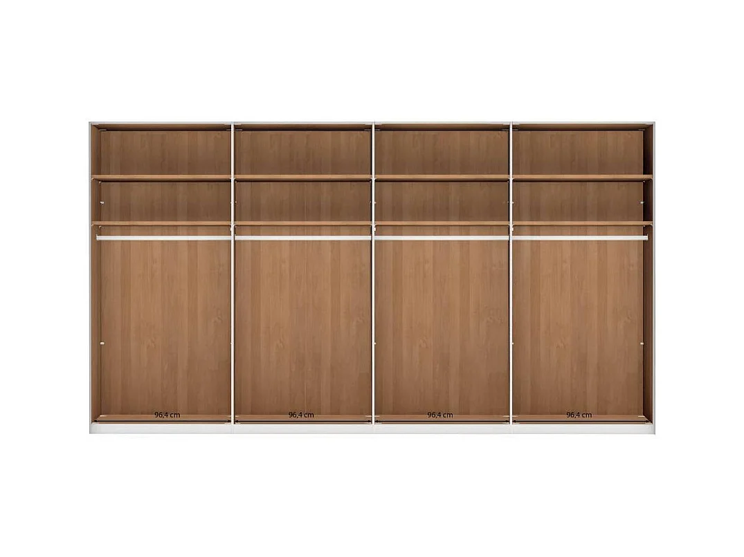 Spiegelkleiderschrank Drehtürenschrank 393 cm breit in Erlefarben