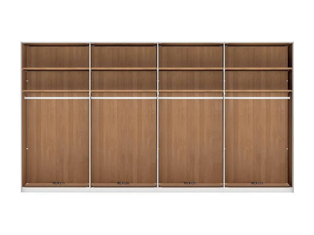 Spiegelkleiderschrank Drehtürenschrank 393 cm breit in Erlefarben