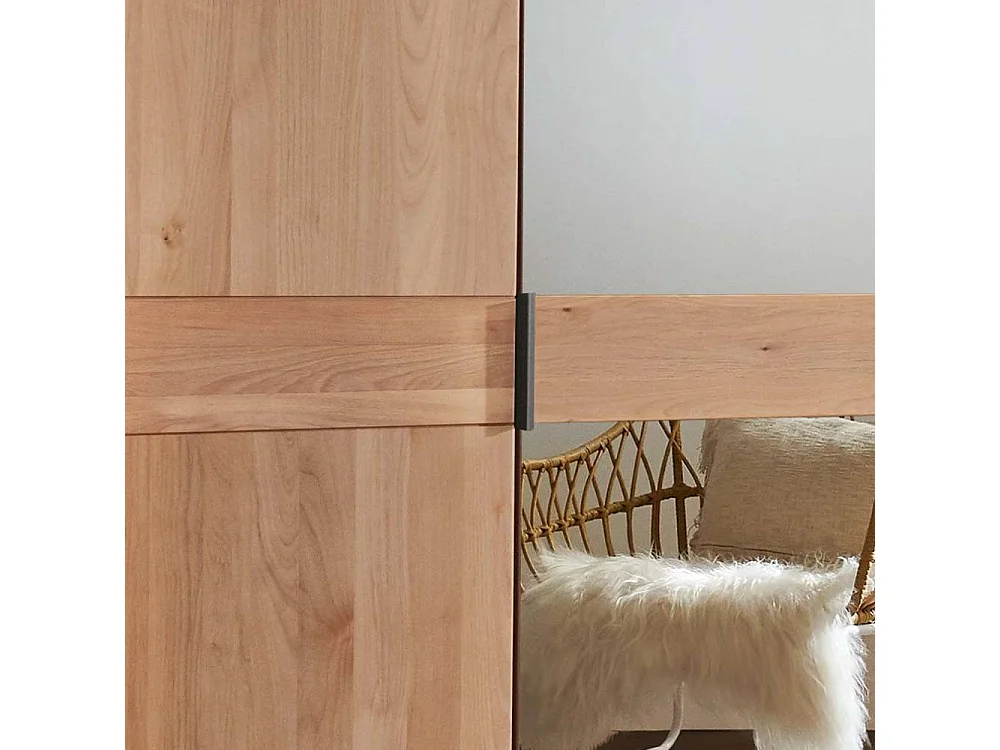 Spiegelkleiderschrank Drehtürenschrank 393 cm breit in Erlefarben