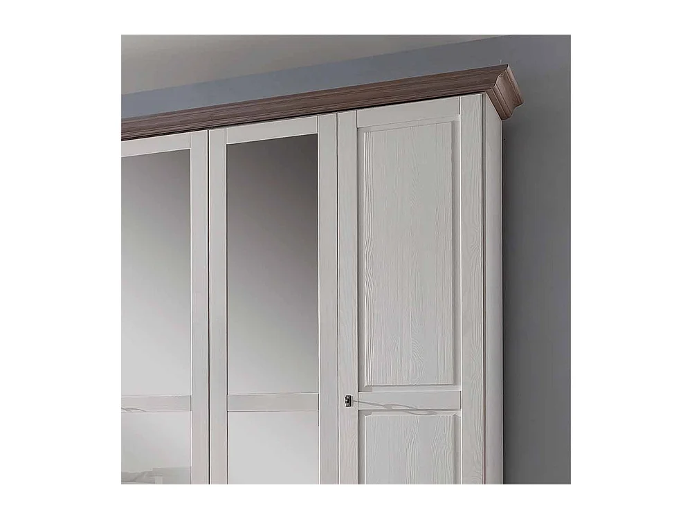 Schlafzimmerschrank im Landhausstil Weiß abschließbar