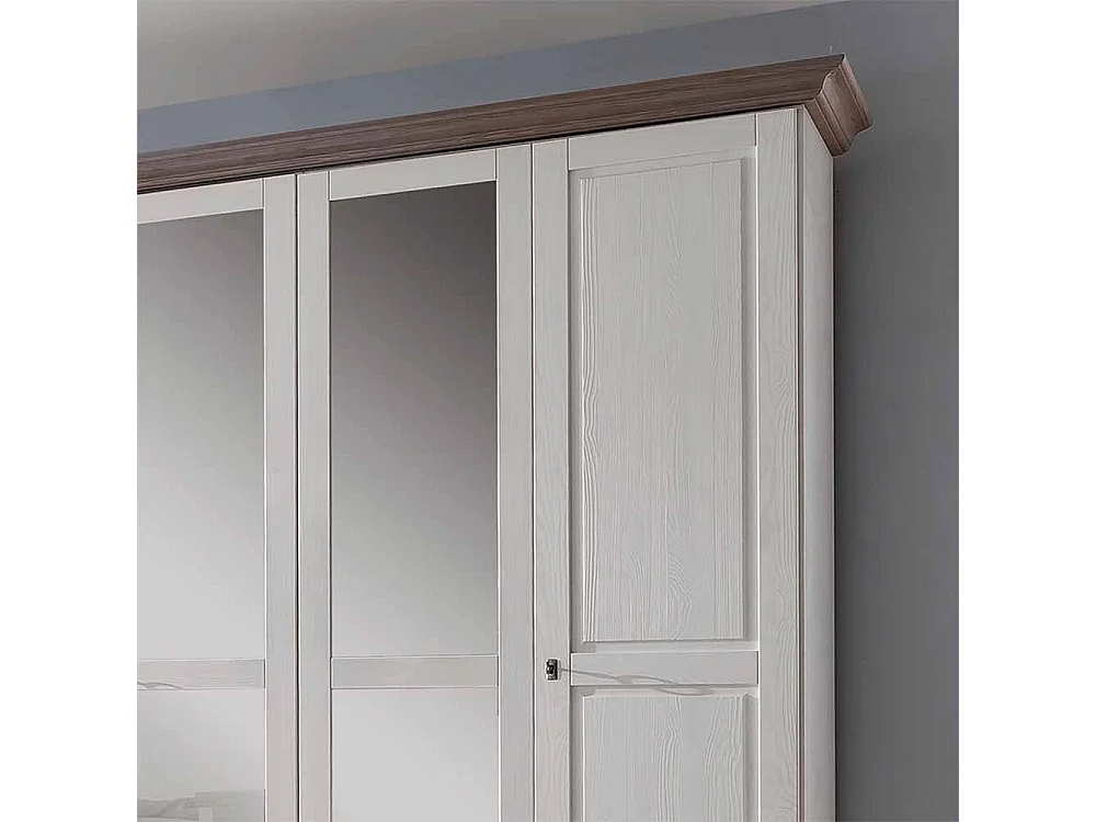 Schlafzimmerschrank im Landhausstil Weiß abschließbar