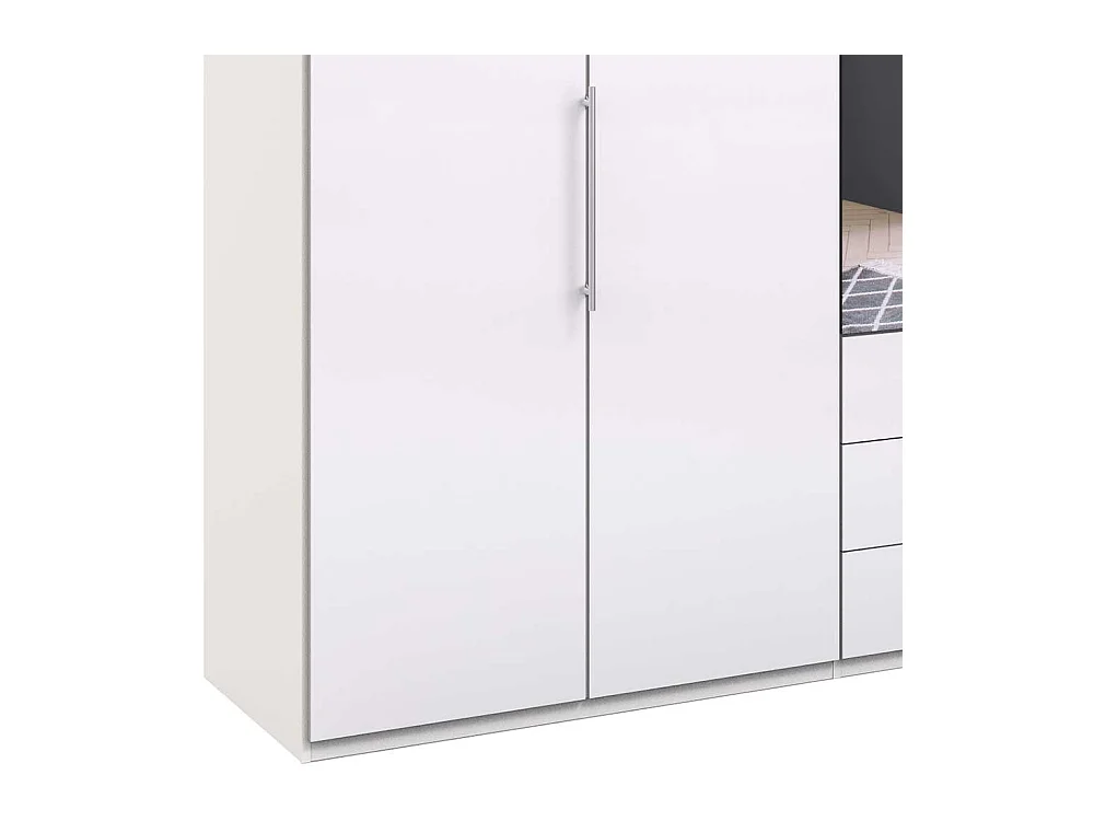 Falttüren Kleiderschrank mit Spiegel Weiß