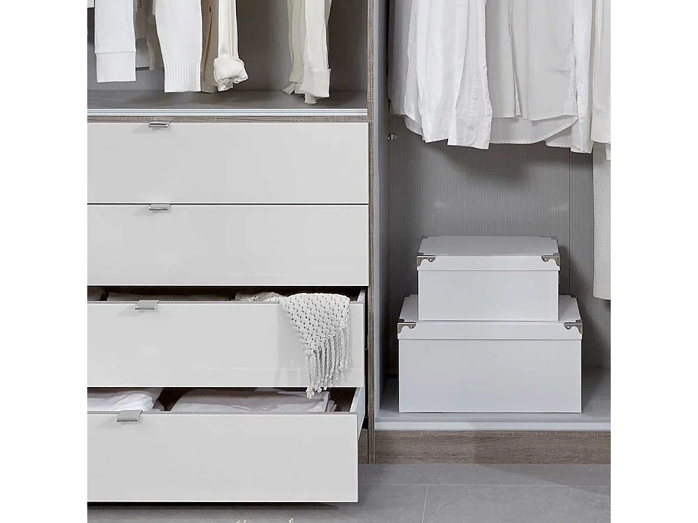 Falttüren Schlafzimmerschrank in Weiß und Trüffelfarben Made in Germany