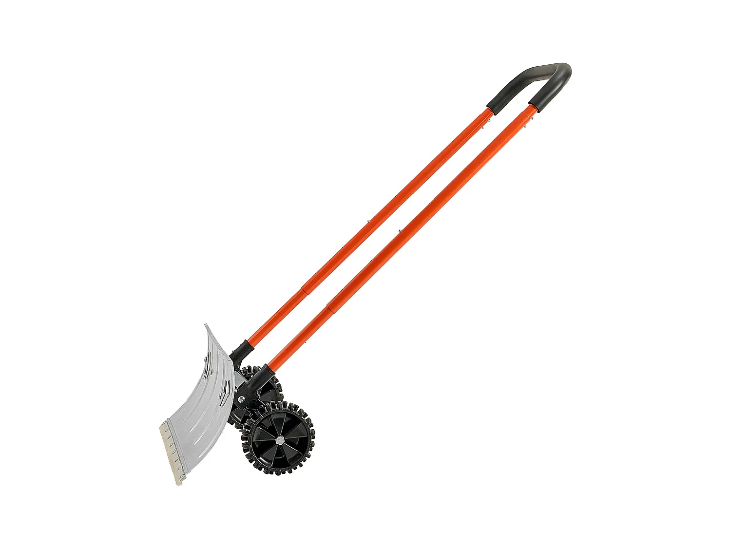 Schneeschaufel SucceBuy auf Rädern, 61 cm, Schneeschieber mit Bidirektionaler Klinge, Verstellbarer Griff 90°, Metallische Räumschaufel, für Reinigung
