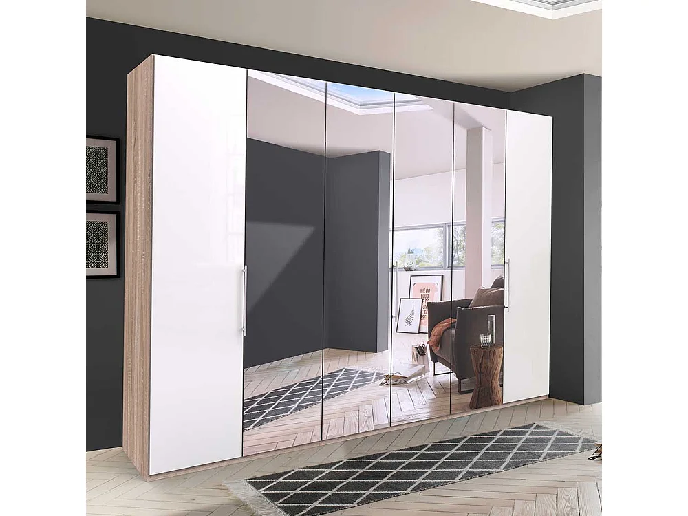 Spiegel Kleiderschrank mit drei Falttüren modern