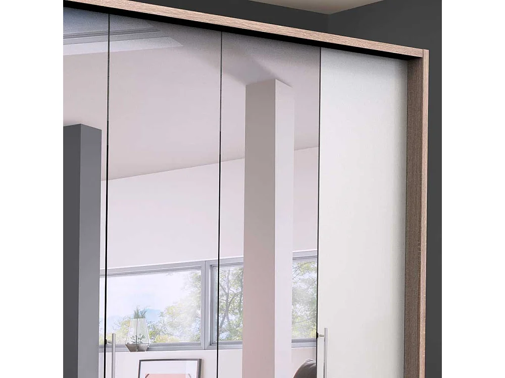 Spiegel Kleiderschrank mit drei Falttüren modern