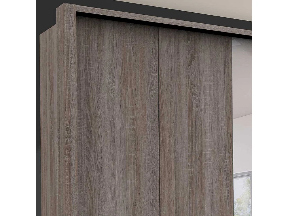 XL Kleiderschrank in Eiche Trüffelfarben Spiegel