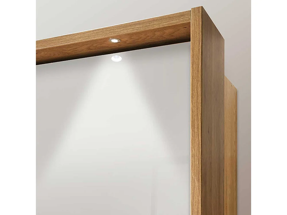 Drehtüren Kleiderschrank in Beige Glas beschichtet 6-türig