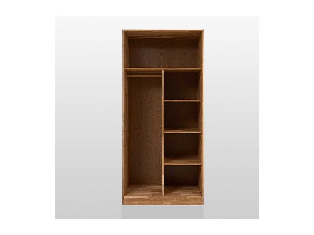 Schlafzimmerschrank mit 2 Türen Wildeiche Massivholz