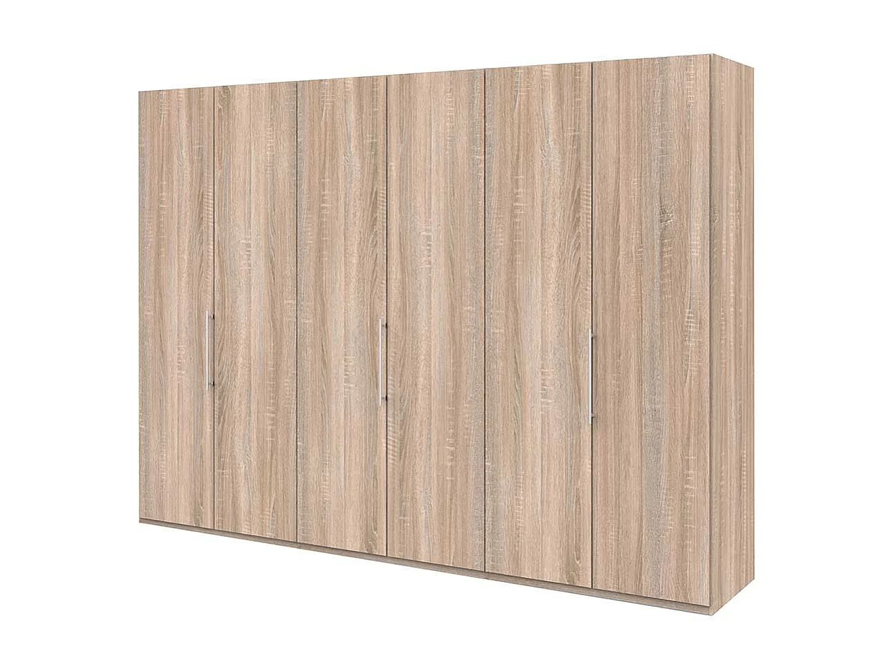 XXL Schlafzimmerschrank mit drei Falttüren Eiche Sägerau