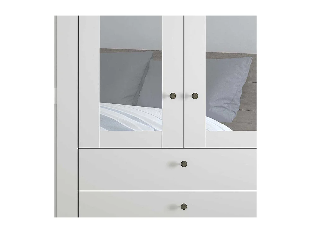Kleiderschrank Landhausstil in Weiß 300 cm breit - 216 cm hoch