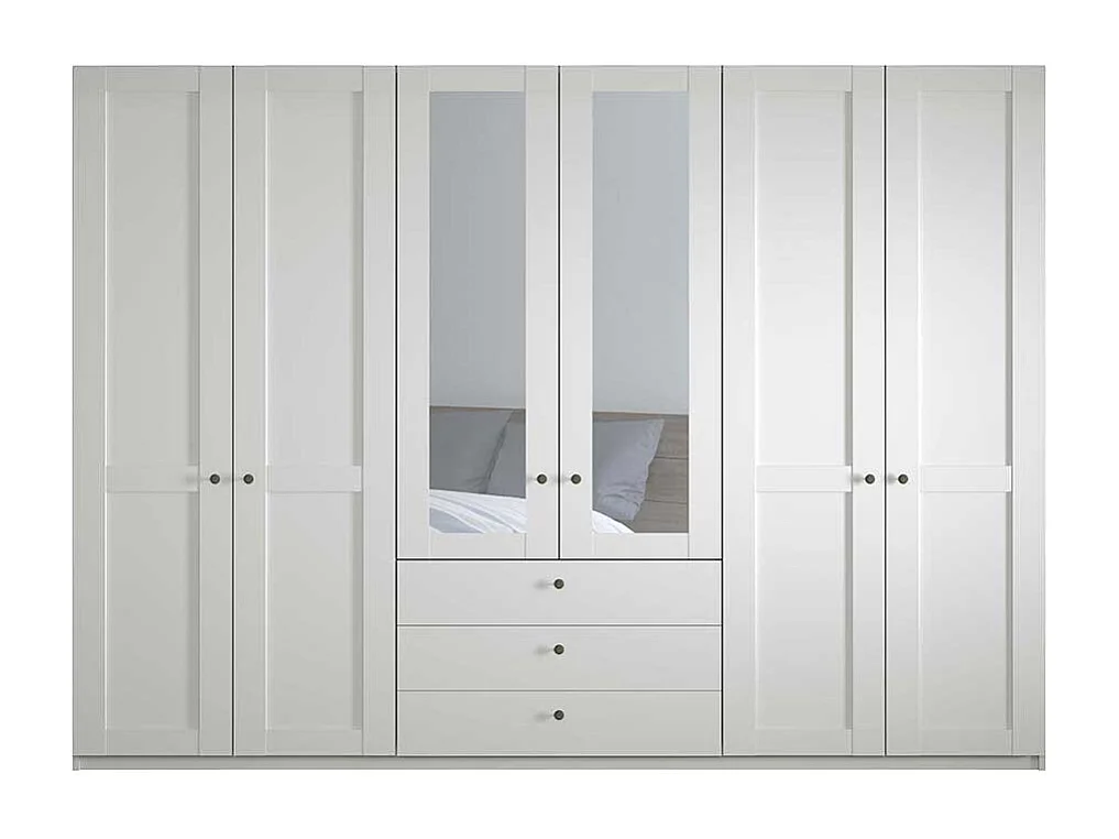 Kleiderschrank Landhausstil in Weiß 300 cm breit - 216 cm hoch