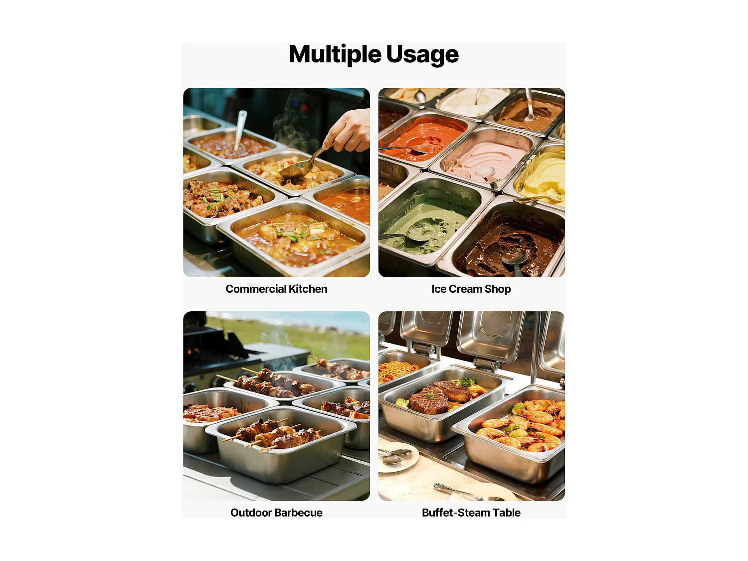 Pojemnik Gastronorm SucceBuy GN 1/2, Pojemnik do Gastronomii ze Stali Nierdzewnej 2Szt 9 L, Pojemnik ze Stali Nierdzewnej do Żywności Głębokość 14,9 cm