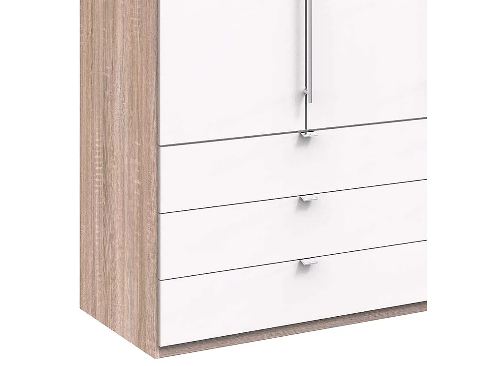 Kompakter Kleiderschrank mit sechs Schubladen und zwei Türen modern