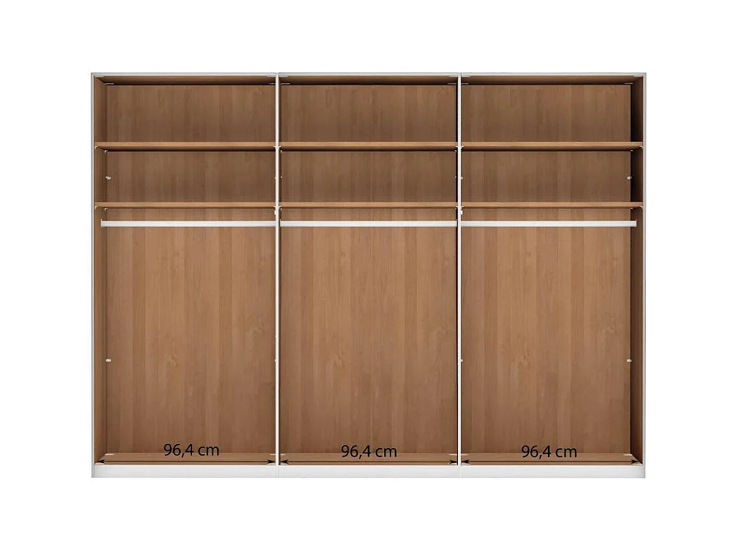 Kleiderschrank Glasfront Schrank in Weiß und Erlefarben