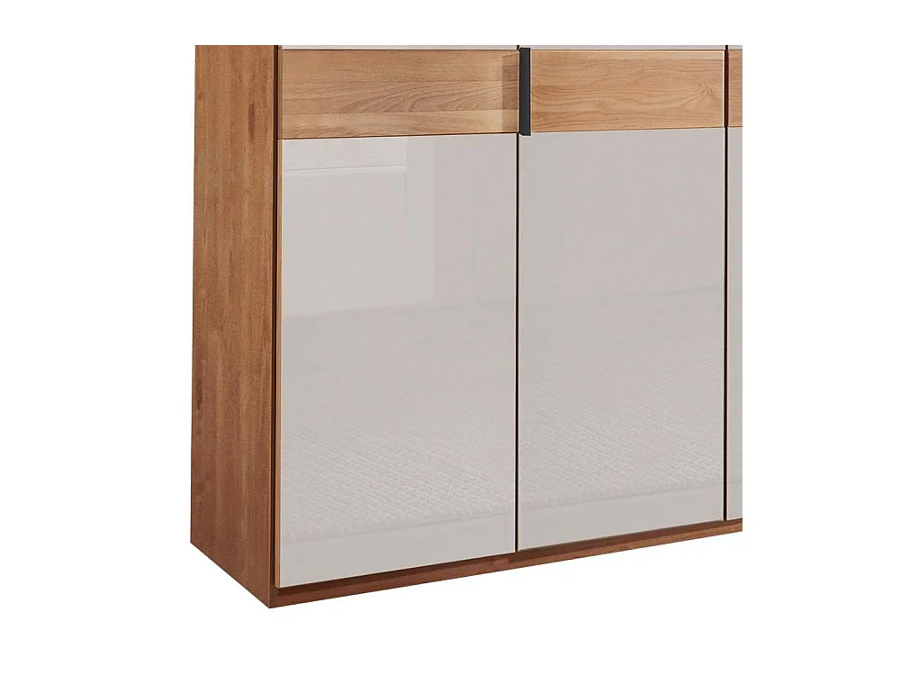 Kleiderschrank Glasfront Schrank in Weiß und Erlefarben