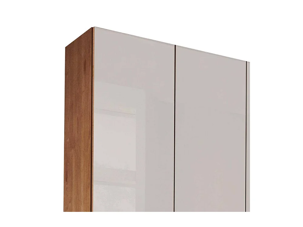 Kleiderschrank Glasfront Schrank in Weiß und Erlefarben