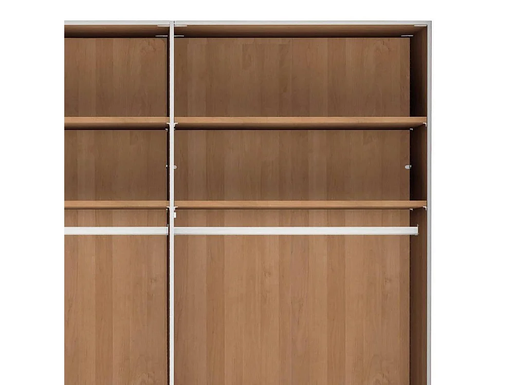 Kleiderschrank Glasfront Schrank in Weiß und Erlefarben