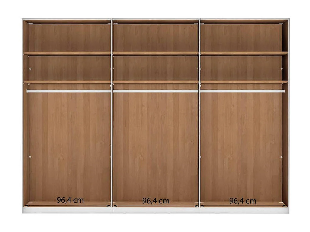 Kleiderschrank Glasfront Schrank in Weiß und Erlefarben