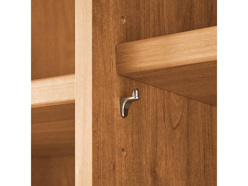 Kleiderschrank Glasfront Schrank in Weiß und Erlefarben