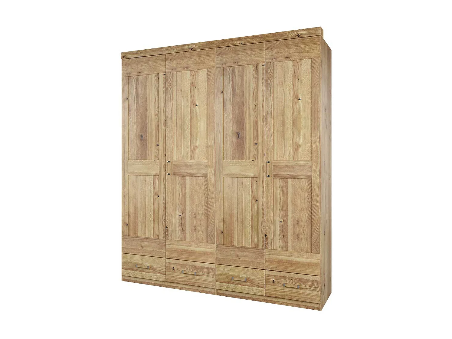 Kleiderschrank mit Schubladen Asteiche teilmassiv Landhausstil