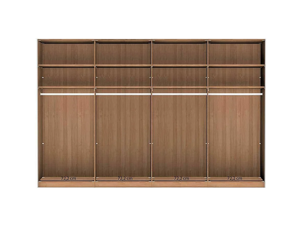 Schiebetürschrank mit Rahmen in Eiche Bianco Dunkelbraun