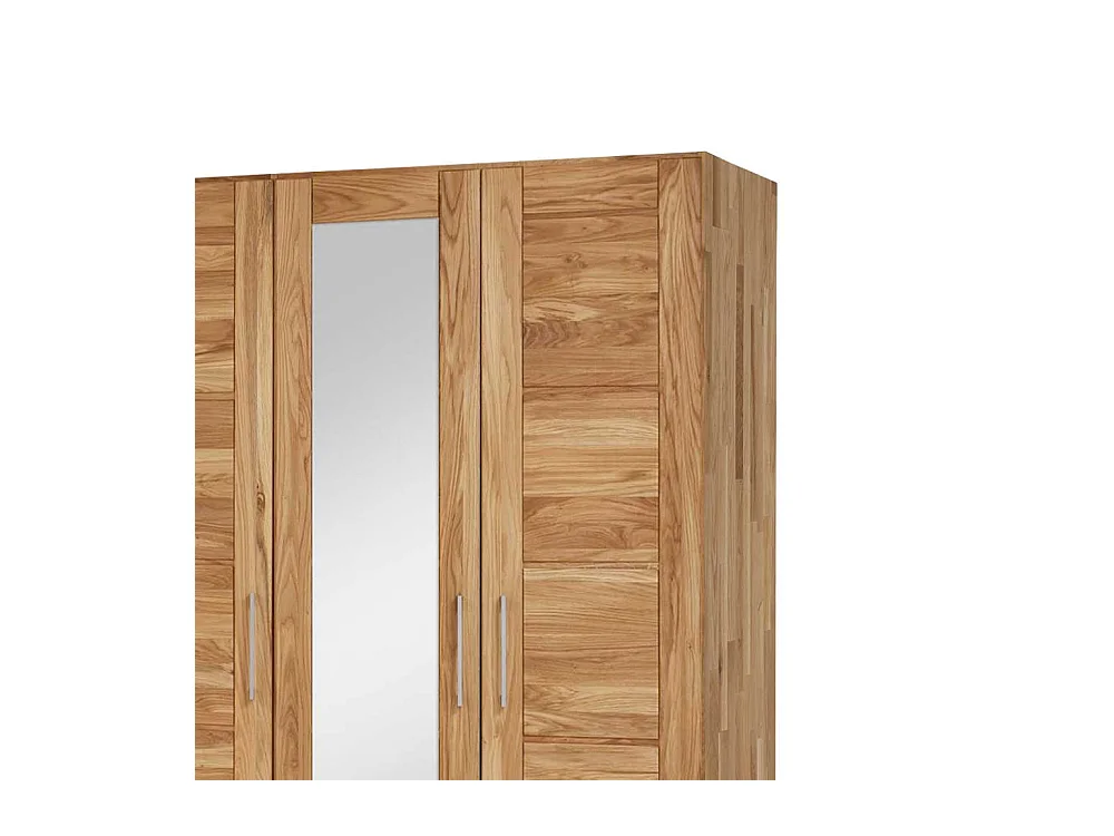 Massivholz Kleiderschrank aus Wildeiche Spiegel