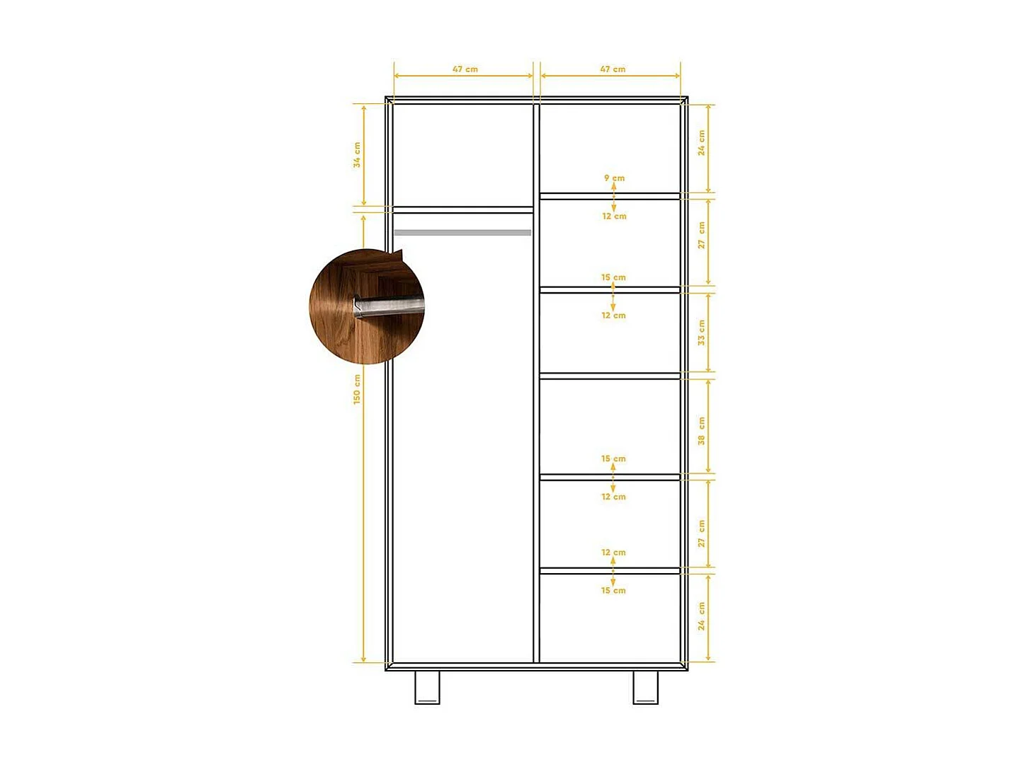 Schlafzimmer Kleiderschrank aus Wildeiche Massivholz Stahl