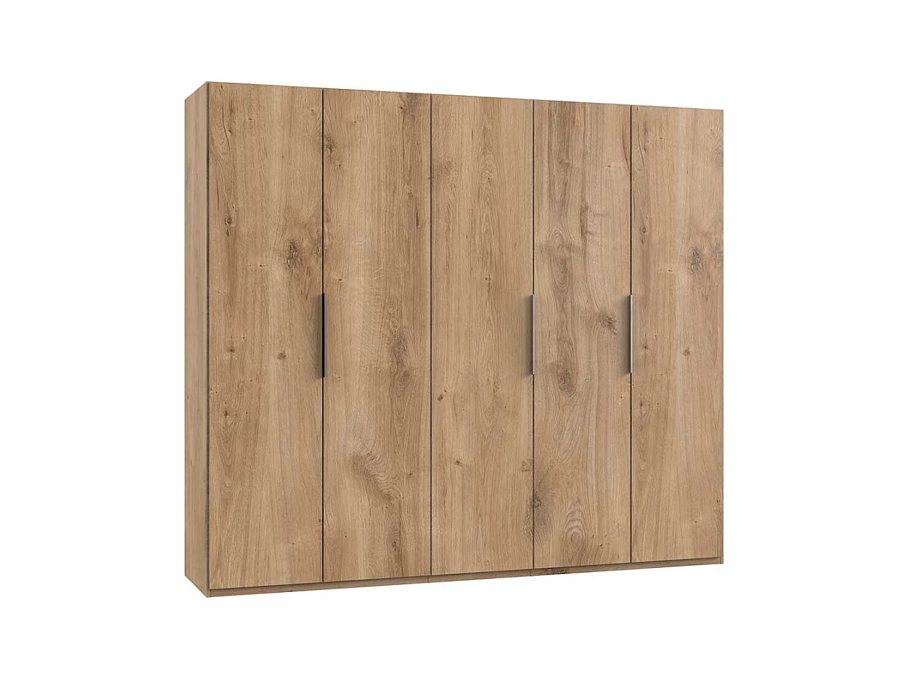 Kleiderschrank mit 5 Türen in Plankeneiche Holzoptik 250 cm breit