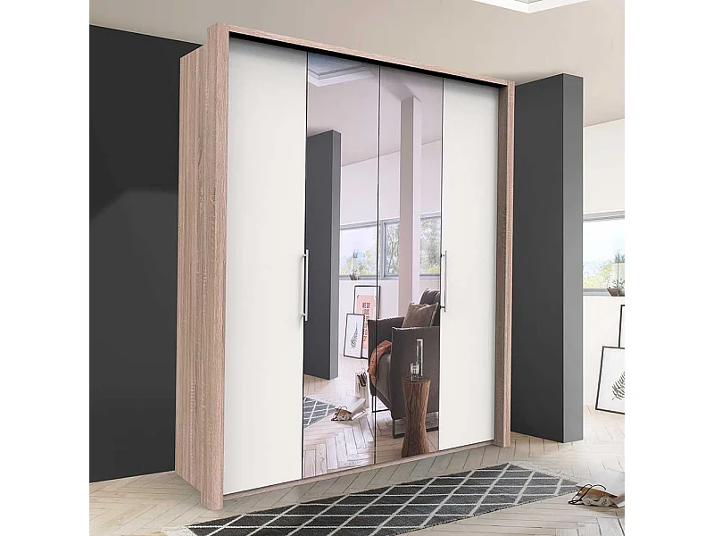 Moderner Schlafzimmerschrank mit Falttüren und Spiegel Made in Germany