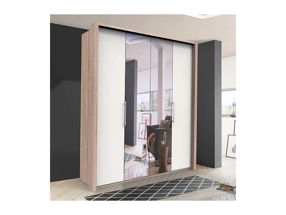 Moderner Schlafzimmerschrank mit Falttüren und Spiegel Made in Germany