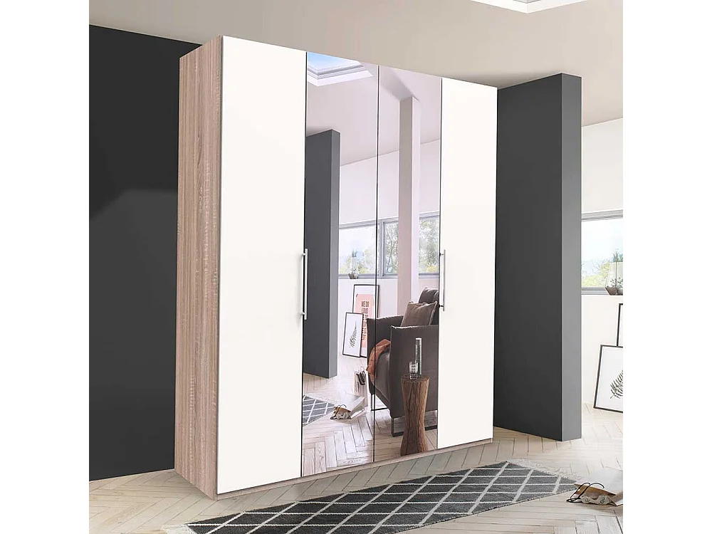 Moderner Schlafzimmerschrank mit Falttüren und Spiegel Made in Germany