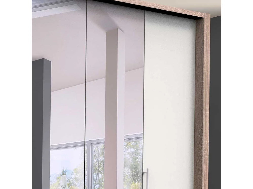 Moderner Schlafzimmerschrank mit Falttüren und Spiegel Made in Germany