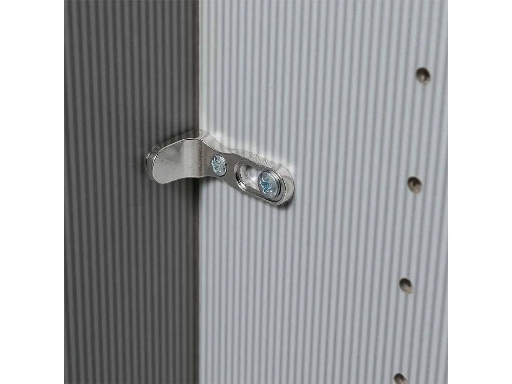 Glasfront Kleiderschrank in Weiß & Hellgrau sechs Schubladen