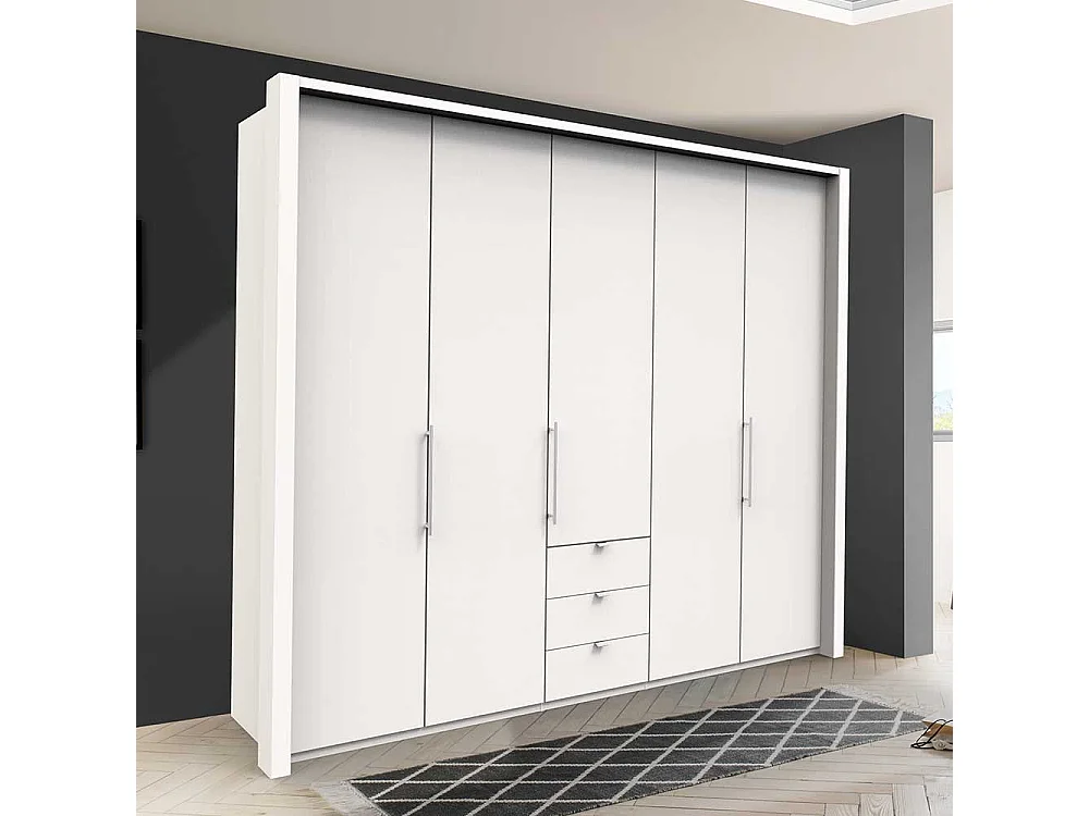 Moderner Kleiderschrank 3 türig Weiß